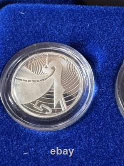 1990 New Zealand 5 Coins Silver Proof Set Treaty of Waitangi