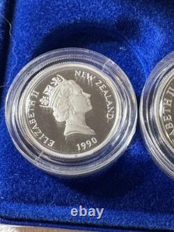 1990 New Zealand 5 Coins Silver Proof Set Treaty of Waitangi