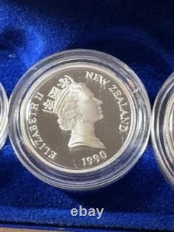 1990 New Zealand 5 Coins Silver Proof Set Treaty of Waitangi