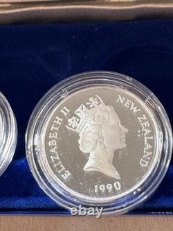 1990 New Zealand 5 Coins Silver Proof Set Treaty of Waitangi