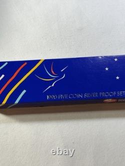 1990 New Zealand 5 Coins Silver Proof Set Treaty of Waitangi