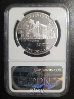 1990 P Eisenhower Commemorative Proof Silver Dollar Ngc Pf70 Ucam Brown Label