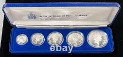 1990 Royal Australian Mint/Bank of New Zealand 5-Coin Silver PROOF Set, OGP