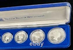 1990 Royal Australian Mint/Bank of New Zealand 5-Coin Silver PROOF Set, OGP