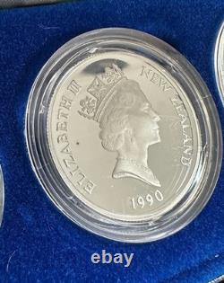 1990 Royal Australian Mint/Bank of New Zealand 5-Coin Silver PROOF Set, OGP