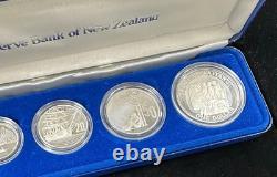 1990 Royal Australian Mint/Bank of New Zealand 5-Coin Silver PROOF Set, OGP