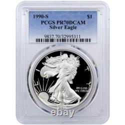 1990-S American Proof Silver Eagle Coin PCGS PR70 DCAM