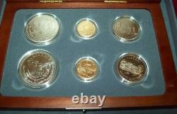 1991 Mount Rushmore Proof & Unc $5 Gold Coins $1 Silver Dollars & 50c 6 Coin Set