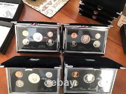 1992-1998 Premier U. S. Silver Proof Sets Collection of 7 Sets