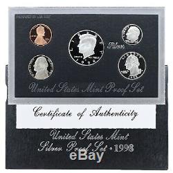 1992-1998 Proof Set Run Original Box 90% Silver 7 Sets 35 Coins US Mint