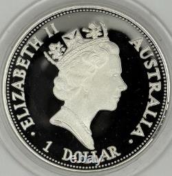 1992 $1 Australia 1 Oz Silver Proof Kookaburra Coin Rare 750 Eagle Privy Minted