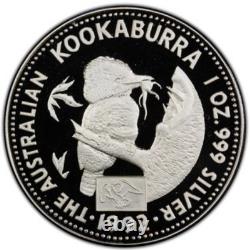 1992 $1 Australia 1 Oz Silver Proof Kookaburra Coin Rare 750 Eagle Privy Minted