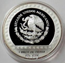 1992 MEXICO SILVER PROOF 100 PESOS XOCHIPILLI 1oz 999 FINE COIN BOX COA