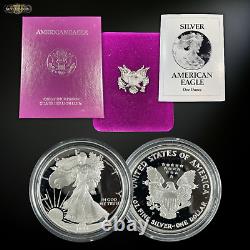 1993-p Proof American Silver Eagle Government Packaging Ungraded Pr Pf With Coa