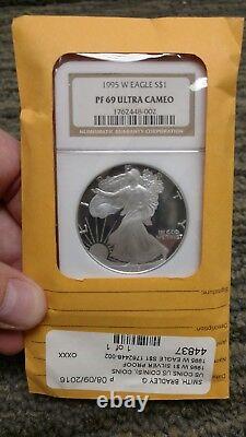 1995 W $1 NGC PF69 Ultra Cameo PROOF American Silver Eagle 10th Anniversary