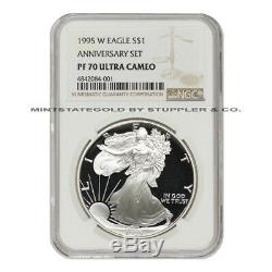 1995-W $1 Silver Eagle NGC PF70UCAM Ultra Cameo American Proof coin KEY DATE