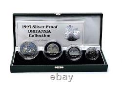 1997 Silver Proof Britannia 4 x Coin Collection + Coa Royal Mint 21st Birthday