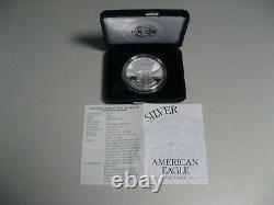 1998-P $1 American Silver Eagle 1oz Proof coin with Original Box and COA