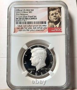 1999, 2000-2009, 2010-2021 Silver Proof Kennedy Half Dollar Run 23 Coins #011