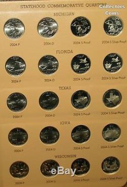 1999-2008 +2009 224 Coin State Quarter PDSS Set wSilver Proofs & 2 Dansco Albums