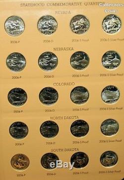 1999-2008 +2009 224 Coin State Quarter PDSS Set wSilver Proofs & 2 Dansco Albums