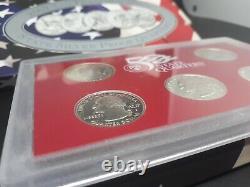 1999-2008 S 90% SILVER DCAM State Quarter Proof Set in Box with COA 50 Coins