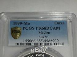 1999 Mexico Pcgs Pr68dcam Silver Libertad Proof Onza Coin Rare 1 Ounce! True View