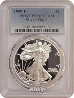 1999-P American Proof Silver Eagle Coin PCGS PR70 DCAM