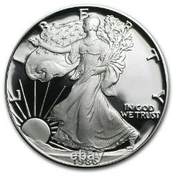 (1) 1986 S 1oz US American Silver Eagle $1 Dollar Proof Bullion Coin withBox & COA