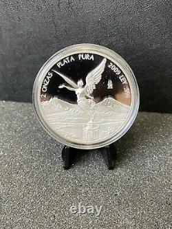 1-2009 Silver Proof 2 oz Mexican Libertad Onza 6200 minted worldwide