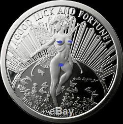 1 OZ. 999 Gwen the Good Luck Fairy Sculpted Proof Tom Grindberg Silver Coin