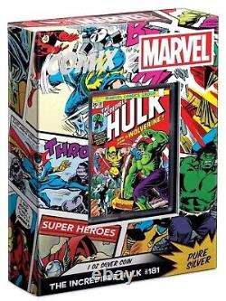 1 Oz Silver Coin 2024 Niue Marvel Comix The Incredible Hulk #181 Proof Bar