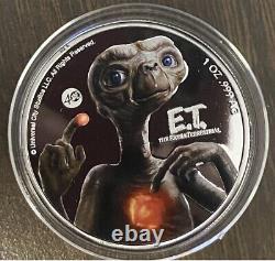 1 Oz Silver Proof E. T. Extra-Terrestrial UV Glow 40th Anniversary Display 2022