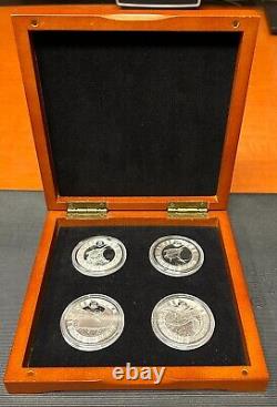 1 oz Silver PROOF-LIKE Cayman Islands Sea Life FOUR COIN SET! FIRST IN SERIES