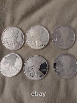 1 oz Walking Liberty Proof Silver Coins Lot of 6 Coins Sunshine Mint