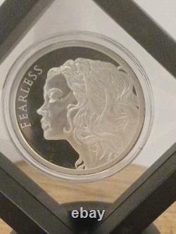 1oz 999 Fine Silver 2019 Silver Sheild Proof Coin Fearless In Display Case Box