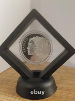 1oz 999 Fine Silver 2019 Silver Sheild Proof Coin Fearless In Display Case Box