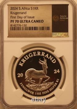 1oz Silver Krugerrand Proof NGC PF70 First Day of Issue. 999 Silver S1KR 2024