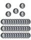 2000 2018 S Quarter Cameo Proof Roll 90% Silver (40 Coins) Random Mix