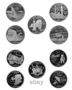 2000 2018 S Quarter Cameo Proof Roll 90% Silver (40 Coins) Random Mix