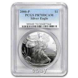 2000 P American Proof Silver Eagle one Dollar Coin PCGS PR70 DCAM
