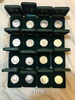 2000 SYDNEY OLYMPIC GAMES Coin Set 16 x SILVER PROOF $5 coins