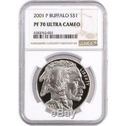 2001-P Buffalo Commemorative Proof Silver One Dollar Coin NGC PF70 Ultra Cameo