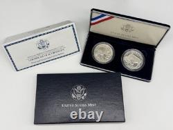 2001 P & D SILVER PROOF & Uncirculated AMERICAN BUFFALO 2 Coin Set with Box & COA