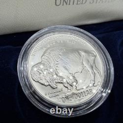 2001 P & D SILVER PROOF & Uncirculated AMERICAN BUFFALO 2 Coin Set with Box & COA