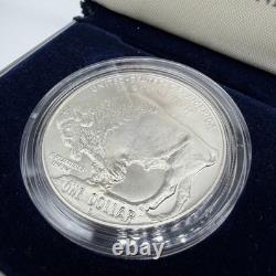 2001 P & D SILVER PROOF & Uncirculated AMERICAN BUFFALO 2 Coin Set with Box & COA