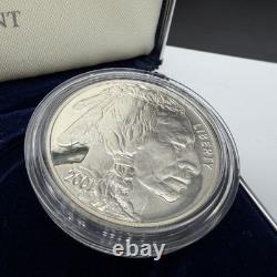 2001 P & D SILVER PROOF & Uncirculated AMERICAN BUFFALO 2 Coin Set with Box & COA