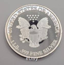 2002 1LB Pound Proof Walking Liberty United States Troy. 999 Fine Silver Coin