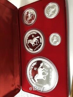 2002 Australia series I horse lunar proof Kilo 10oz 2oz 1oz 1/2 silver coin set