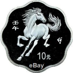 2002 China 10 Yuan Scallop Lunar Horse Proof Silver Coin NGC PF69 Ultra Cameo
